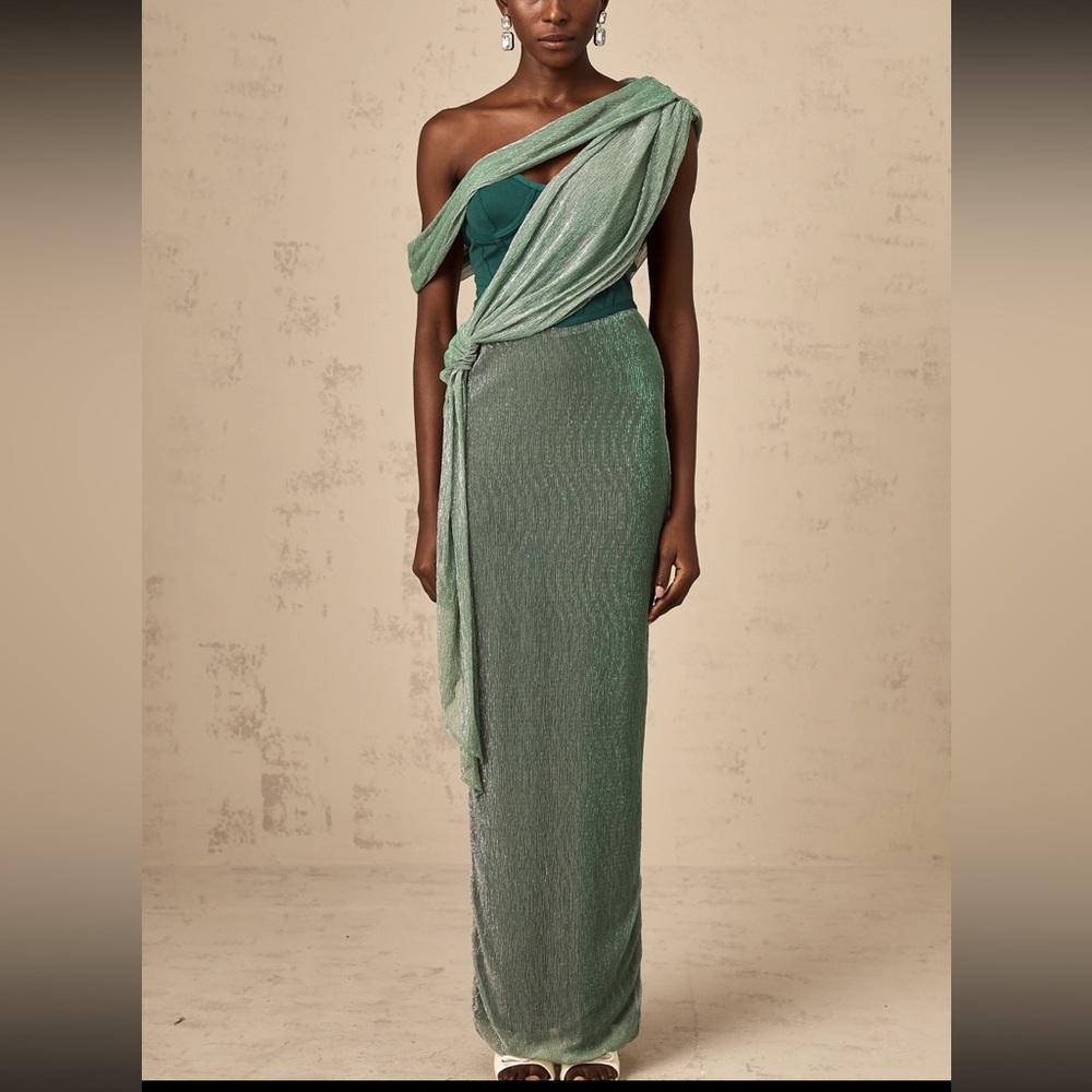 Miss rosier Green One-Shoulder Dress